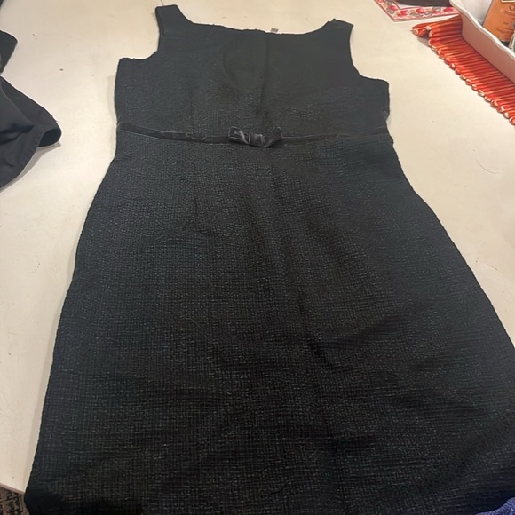 Vintage tweed black dress with bow - Picture 2 of 7